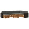 vidaXL Conjunto de Sof&aacute;s para Exterior 9 pcs Natural e Antracite