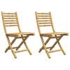 vidaXL Conjunto de 2 cadeiras dobr&aacute;veis de bambu, 43x54x88 cm.