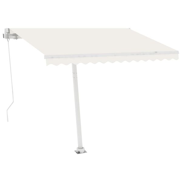 vidaXL Toldo autom&aacute;tico com LED e sensor de vento 350x250 cm cor creme