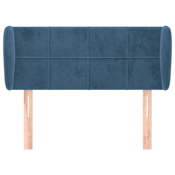 vidaXL Cabeceira de cama c/ abas veludo 83x23x78/88cm azul-escuro