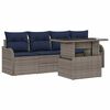 vidaXL Conjunto de Sof&aacute; de Jardim 5 unid. Cinzeto vime PE