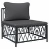 vidaXL 7 pcs conjunto lounge de jardim com almofadões aço antracite