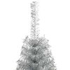 vidaXL &Aacute;rvore de Natal Artificial Pr&eacute;-iluminada Prateado 180 cm PET