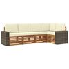 vidaXL Conjunto de Sof&aacute; Sectional com almofada 5 pcs Natural e Creme