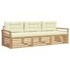 vidaXL Conjunto de Sof&aacute;s para Exterior 3 pcs Branco e Creme