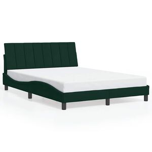 vidaXL Estrutura de cama sem colch&atilde;o Hanko 120x200 cm veludo verde-escuro
