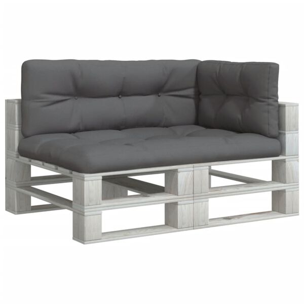 vidaXL Almofad&otilde;es de paletes 3 pcs tecido antracite