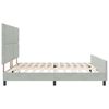 vidaXL Cama Box com cabeceira Cinzento-claro 200 x 200 cm Veludo