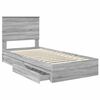 vidaXL Cama com Armazenamento com cabeceira Cinza Sonoma 90 x 190 cm