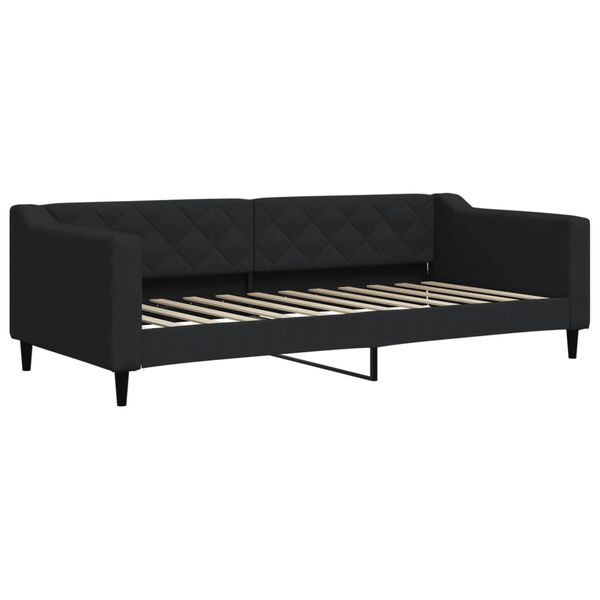 vidaXL Sofá-cama com gavetão e gavetas 90x200 cm tecido preto