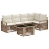 vidaXL Conjunto de Sof&aacute; de Jardim 6 unid. Bege e Branco Creme vime PE