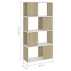 vidaXL Estante/divis&oacute;ria 60x24x124,5 cm cor branco/carvalho sonoma