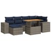 vidaXL 7 pcs conjunto sof&aacute;s p/ jardim c/ almofad&otilde;es vime PE cinzento
