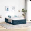 vidaXL Estrutura de cama otomana com colch&atilde;o 140x200 cm azul escuro