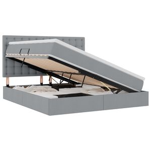 vidaXL Cama com arruma&ccedil;&atilde;o e colch&atilde;o Cinzento-claro 160 x 200 cm