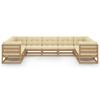 vidaXL 9 pcs conj. lounge jardim almofad&otilde;es pinho maci&ccedil;o castanho mel