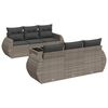 vidaXL 7 pcs conjunto sof&aacute;s p/ jardim c/ almofad&otilde;es vime PE cinzento