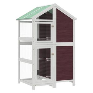 VidaXL Gaiola para p&aacute;ssaros 97x81x152 cm pinho maci&ccedil;o cor moca