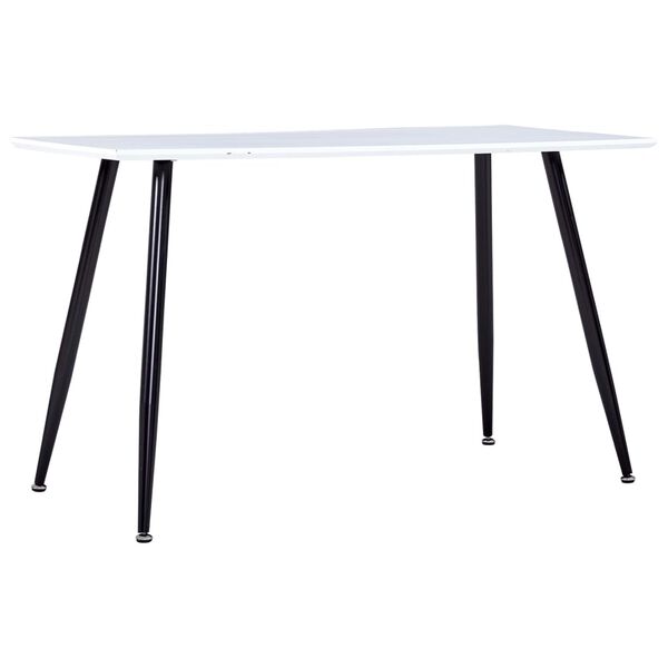 vidaXL Mesa de jantar 120x60x74 cm MDF branco e preto