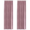 vidaXL Cortinas opacas 2 unid. Rosa Escuro 140 x 225 cm Veludo