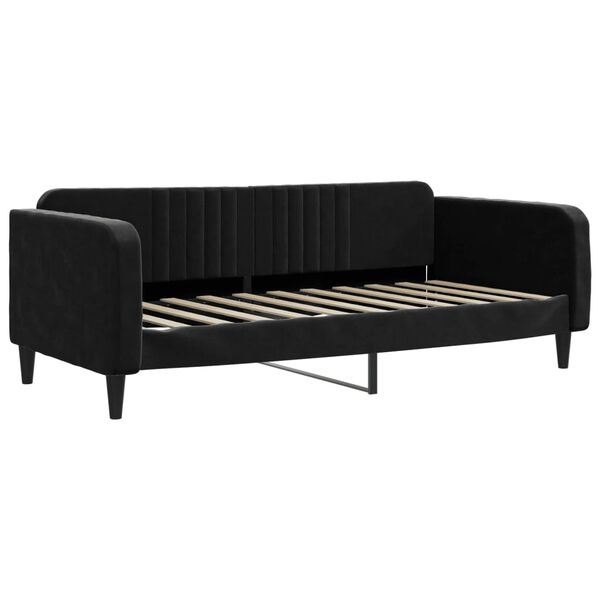 vidaXL Sof&aacute;-cama com colch&atilde;o 90x190 cm veludo preto