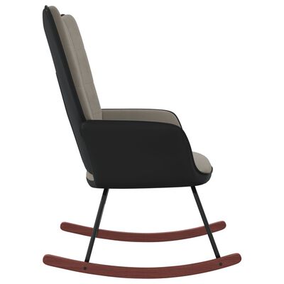vidaXL Cadeira de baloiço PVC e veludo cinzento-claro