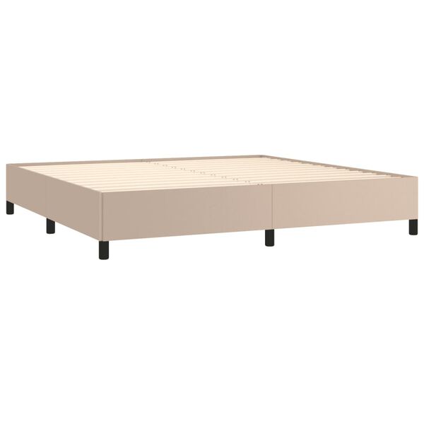 vidaXL Estrutura de cama 200x200 cm couro artificial cappuccino