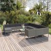 vidaXL 13 pcs conjunto lounge de jardim c/ almofadões vime PE cinzento
