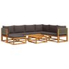 vidaXL Conjunto de sof&aacute;s de jardim vidaXL de 8 pe&ccedil;as com almofadas de madeira de ac&aacute;cia e vime