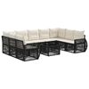 vidaXL Conjunto de Sof&aacute; de Jardim 10 pcs Preto e Branco Creme vime PE