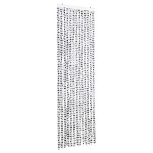 vidaXL Cortina anti-insetos 56x185 cm chenille cinzento claro e escuro