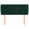 vidaXL Cabeceira de cama c/ abas veludo 93x23x78/88 cm verde-escuro