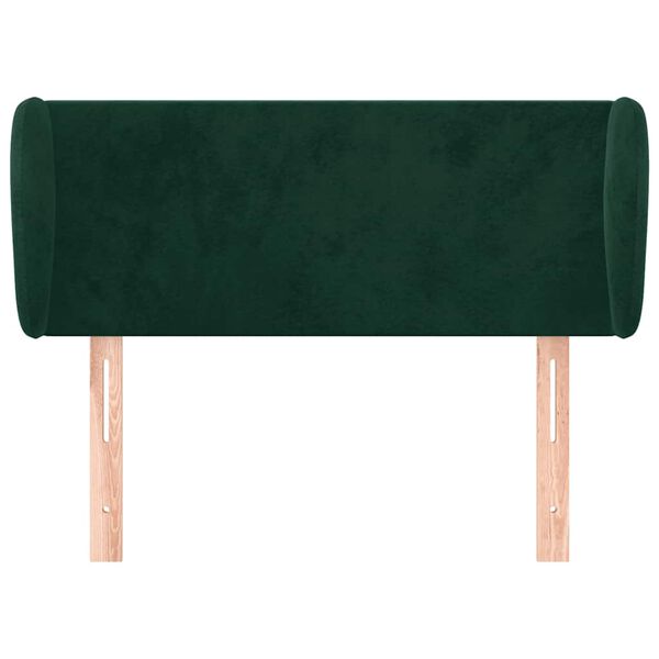 vidaXL Cabeceira de cama c/ abas veludo 93x23x78/88 cm verde-escuro