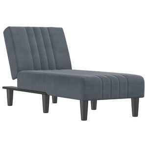 vidaXL Chaise longue veludo cinzento-escuro
