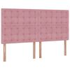 vidaXL Estrutura de cama otomana com colch&otilde;es 160x200 cm veludo rosa