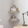 vidaXL Prateleiras canto suspensas 2 pcs 25x25x3,8cm MDF cor carvalho