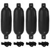 vidaXL Para-choques para barco 4 pcs &Oslash; 16x58 cm PVC preto