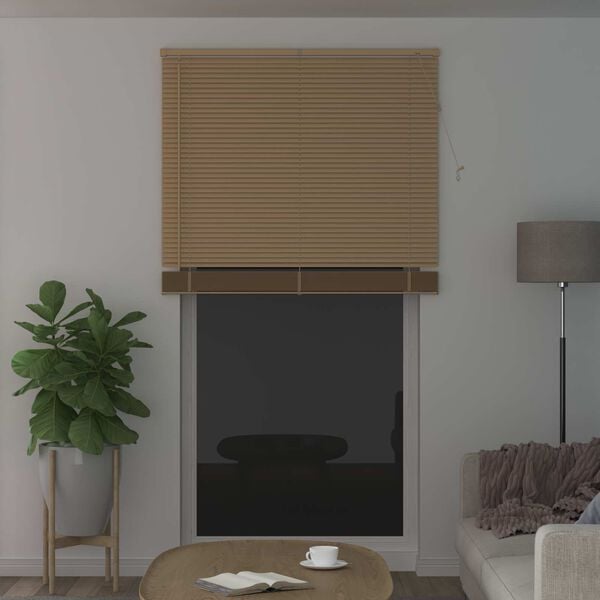 vidaXL Cortina Veneziana Marrom Claro com Padr&atilde;o 213 x 120 cm PVC