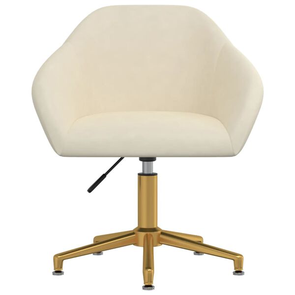 vidaXL Cadeira de jantar girat&oacute;ria veludo cor creme