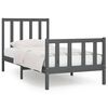 vidaXL Estrutura cama solteiro 90x200 cm madeira maci&ccedil;a cinzento