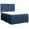 vidaXL Cama com molas/colch&atilde;o 140x190 cm tecido azul