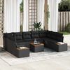 vidaXL Conjunto de Sof&aacute; de Jardim com almofada 5 pcs Preto Polirattan