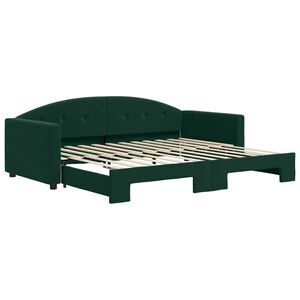 vidaXL Sof&aacute;-cama com gavet&atilde;o 90x200 cm veludo verde-escuro