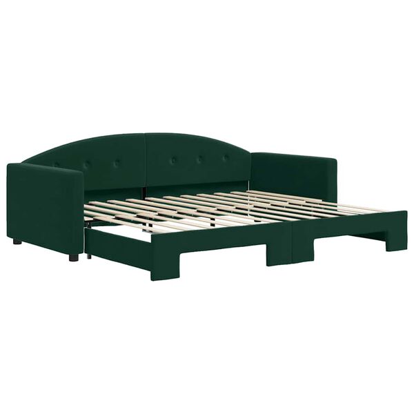 vidaXL Sof&aacute;-cama com gavet&atilde;o 90x200 cm veludo verde-escuro