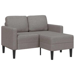 vidaXL Sof&aacute; 2 lugares c/ Chaise em L 125cm tecido cinzento-acastanhado