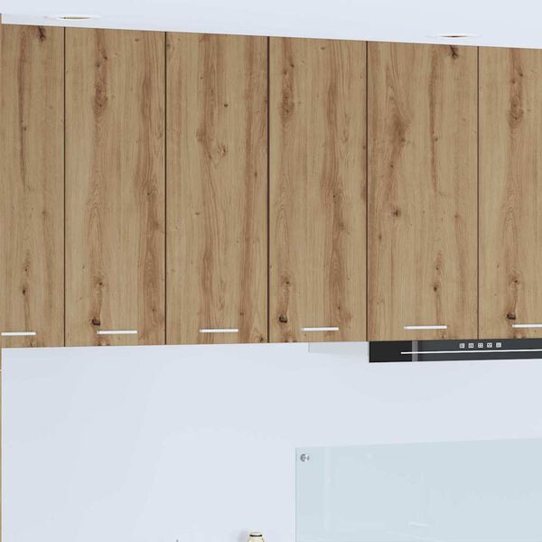 vidaXL Arm&aacute;rio suspenso com porta 2 pcs Carvalho Artesanal e Branco