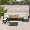 vidaXL Conjunto de Sof&aacute; de Jardim 9 pcs Preto Rattan Sint&eacute;tico