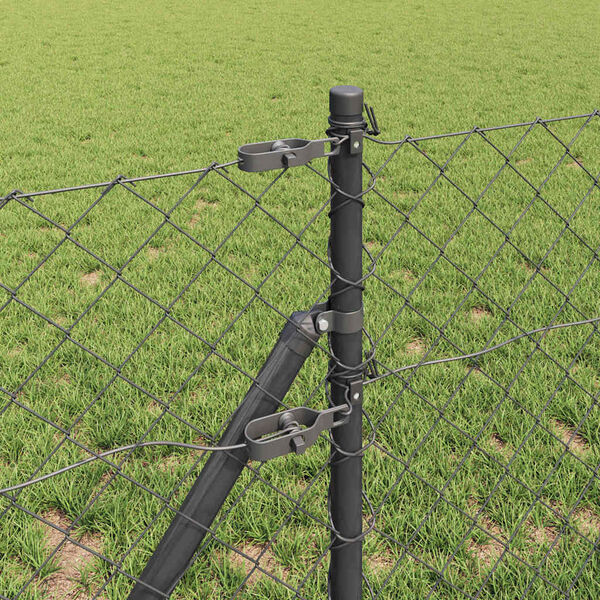 vidaXL Poste de Cerca Cinzeto 25 x 0,4 m (malha 60 x 60 mm) A&ccedil;o e PVC