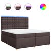 vidaXL Cama com molas/colch&atilde;o 200x200 cm tecido castanho-escuro