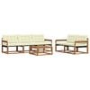 vidaXL Conjunto de Sof&aacute;s para Exterior 6 pcs Natural e Creme